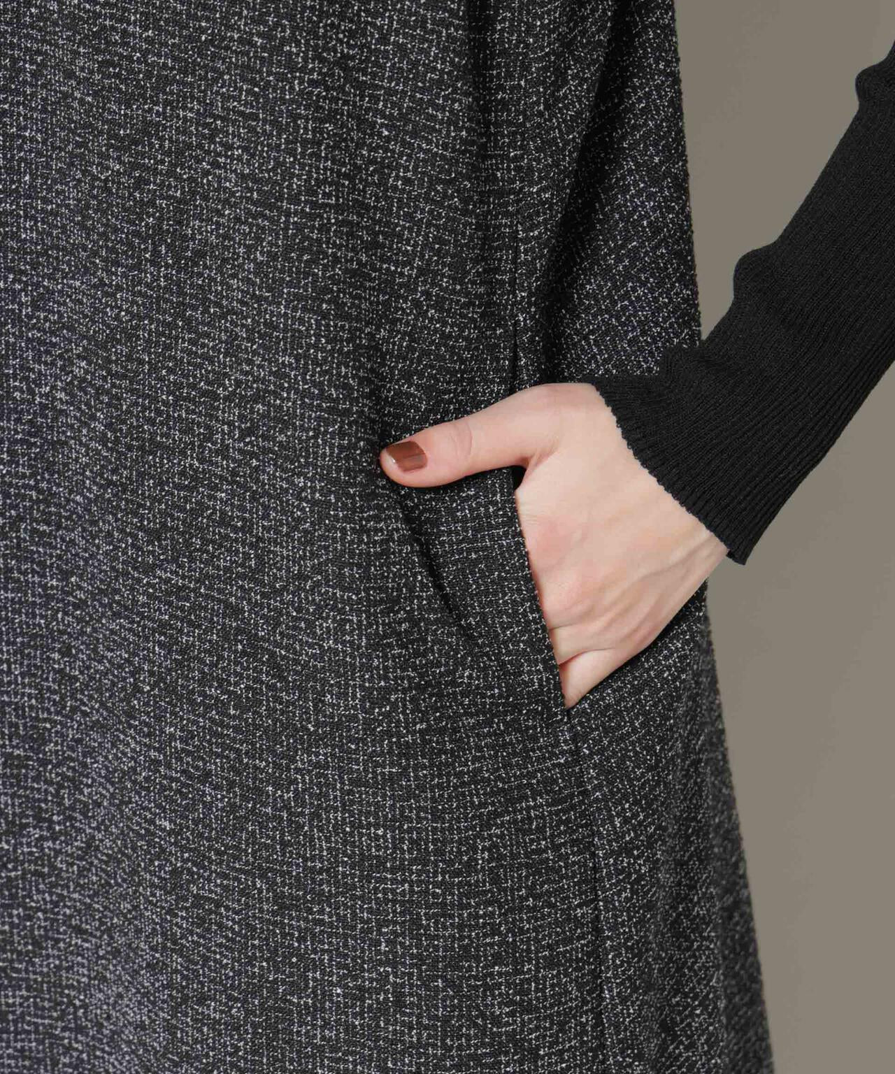 ツイードIラインワンピース×シアーリブニットセット 6695219329