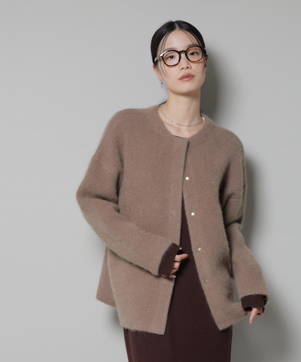 ウォッシャブルフォックスリバーニットジャケット 6695222306