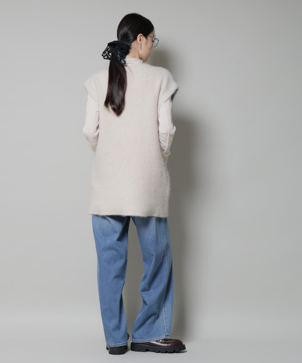 ウォッシャブルフォックスリバーニットジレ 6695222307