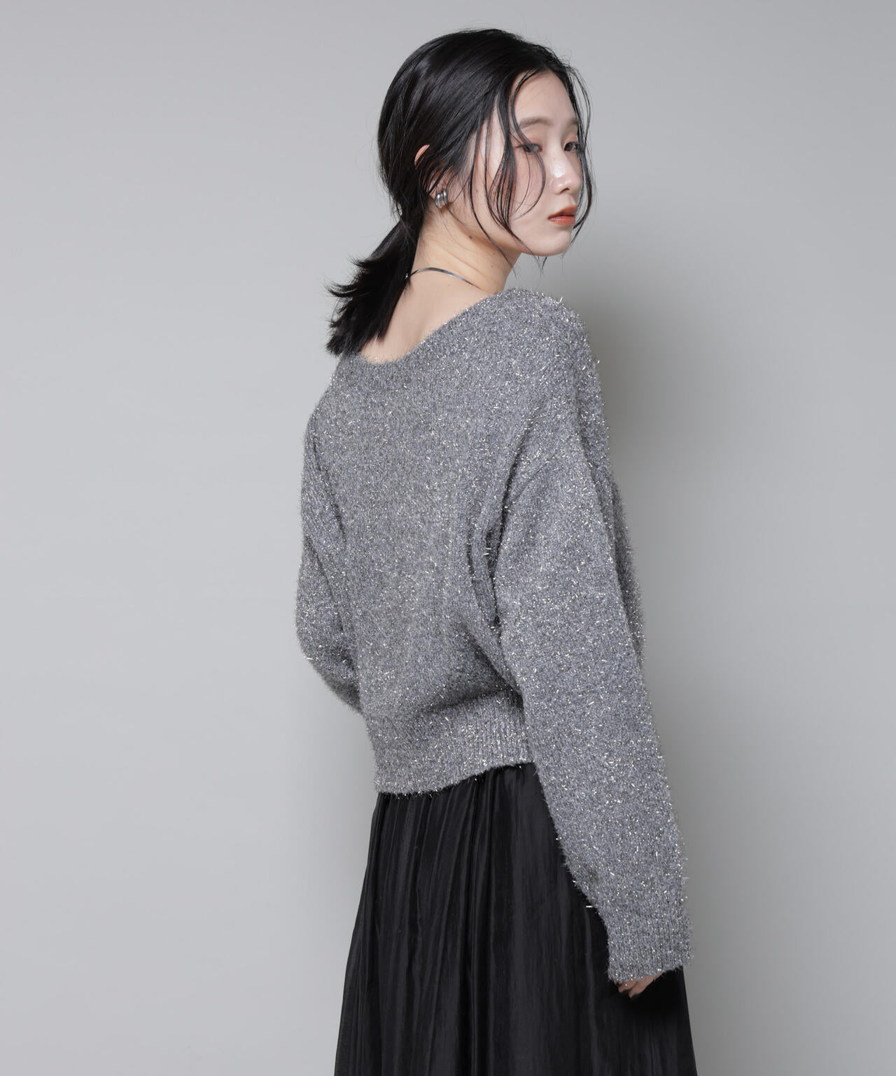 前後2wayラメミックスフェザーニット 6695222335