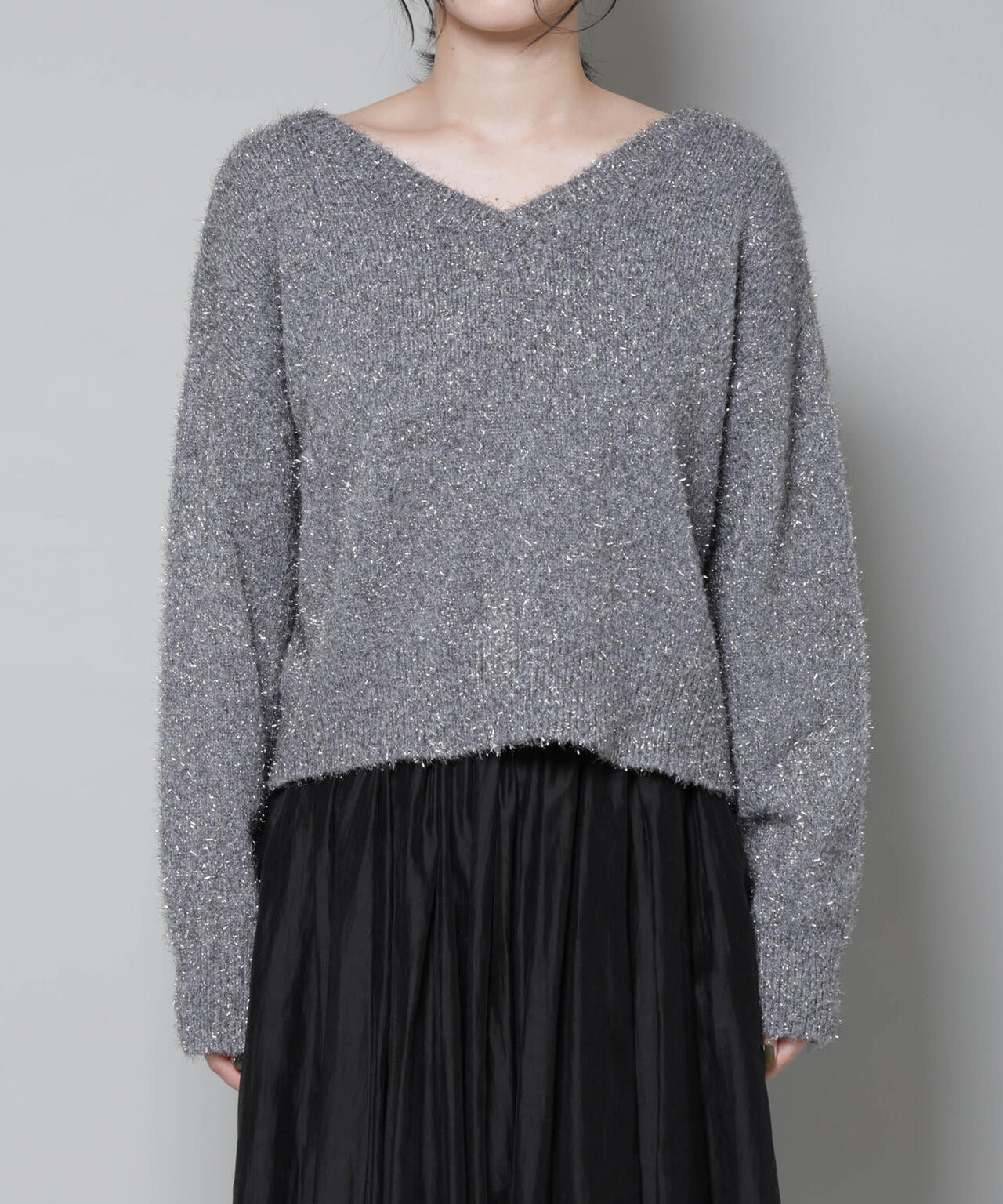 前後2wayラメミックスフェザーニット 6695222335