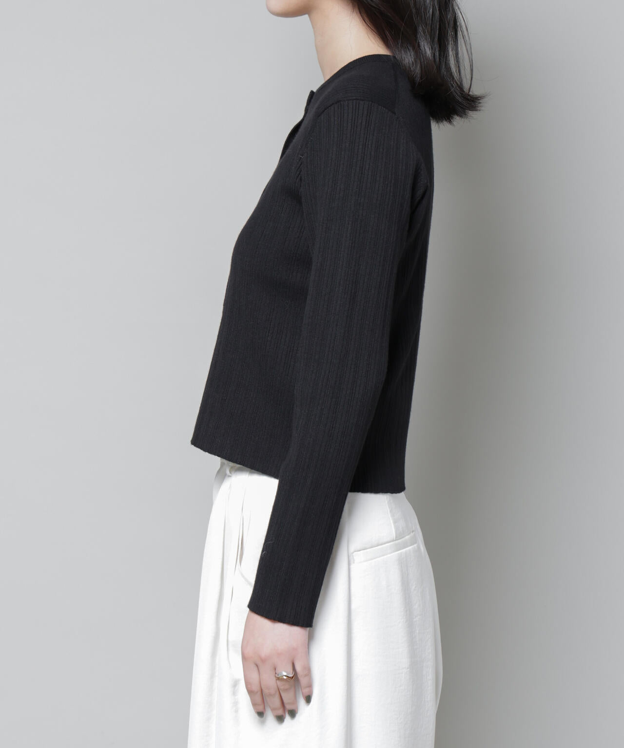 ホホバオイル加工ランダムリブカーディガン 6695222340