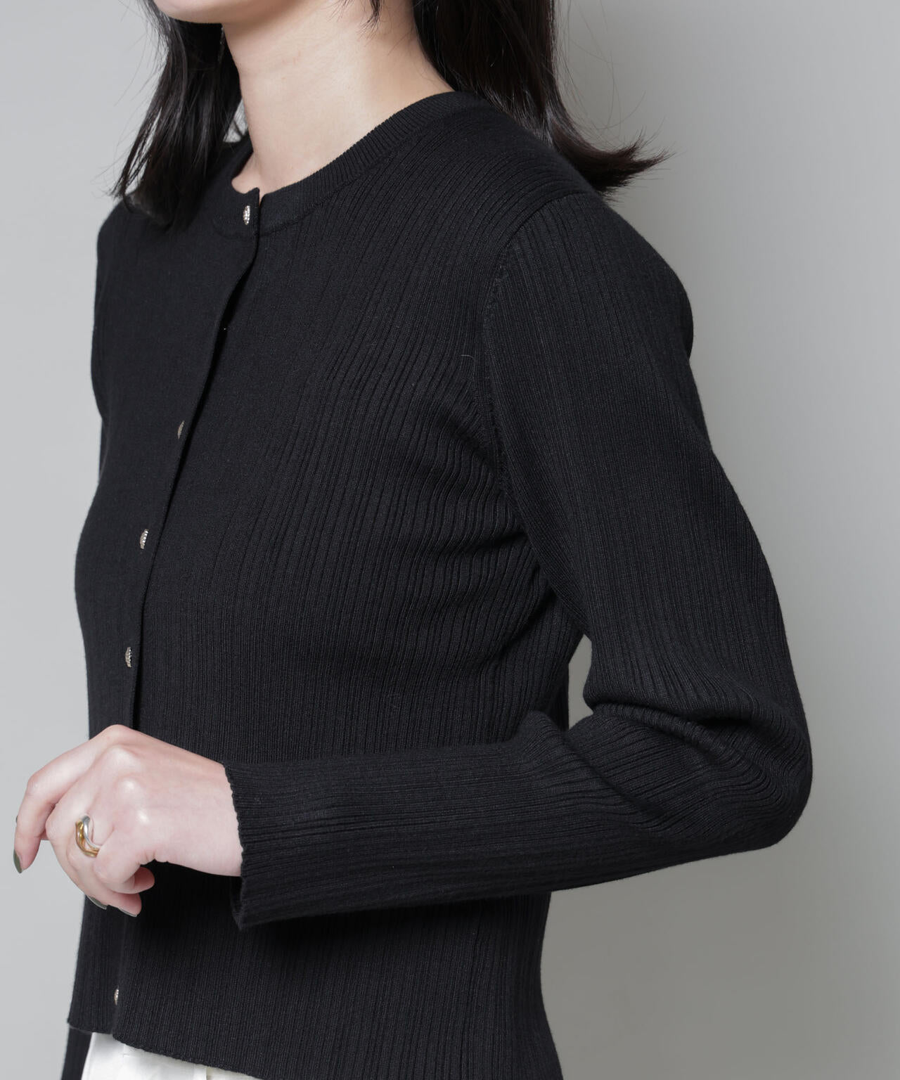 ホホバオイル加工ランダムリブカーディガン 6695222340