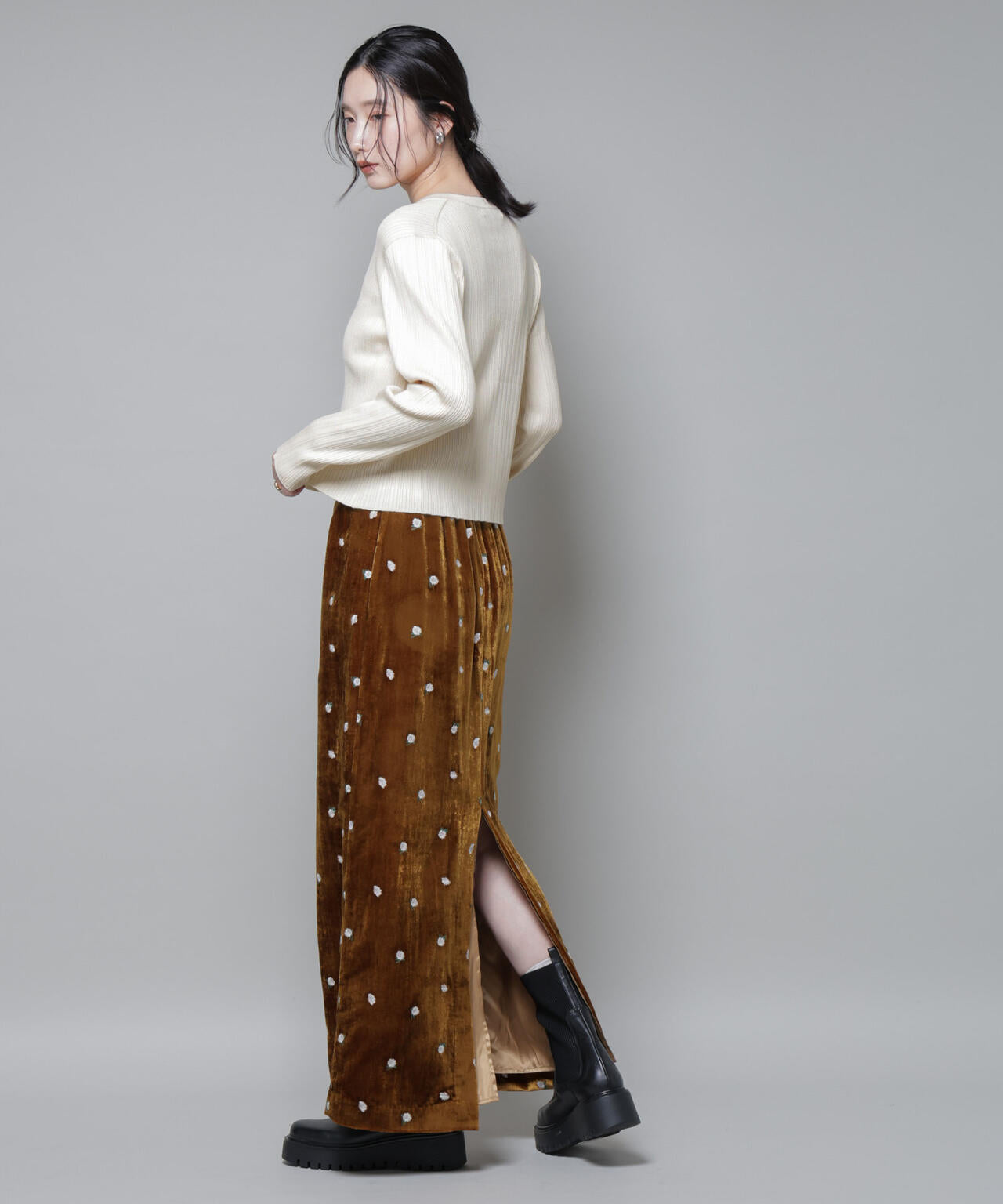 ホホバオイル加工ランダムリブカーディガン 6695222340