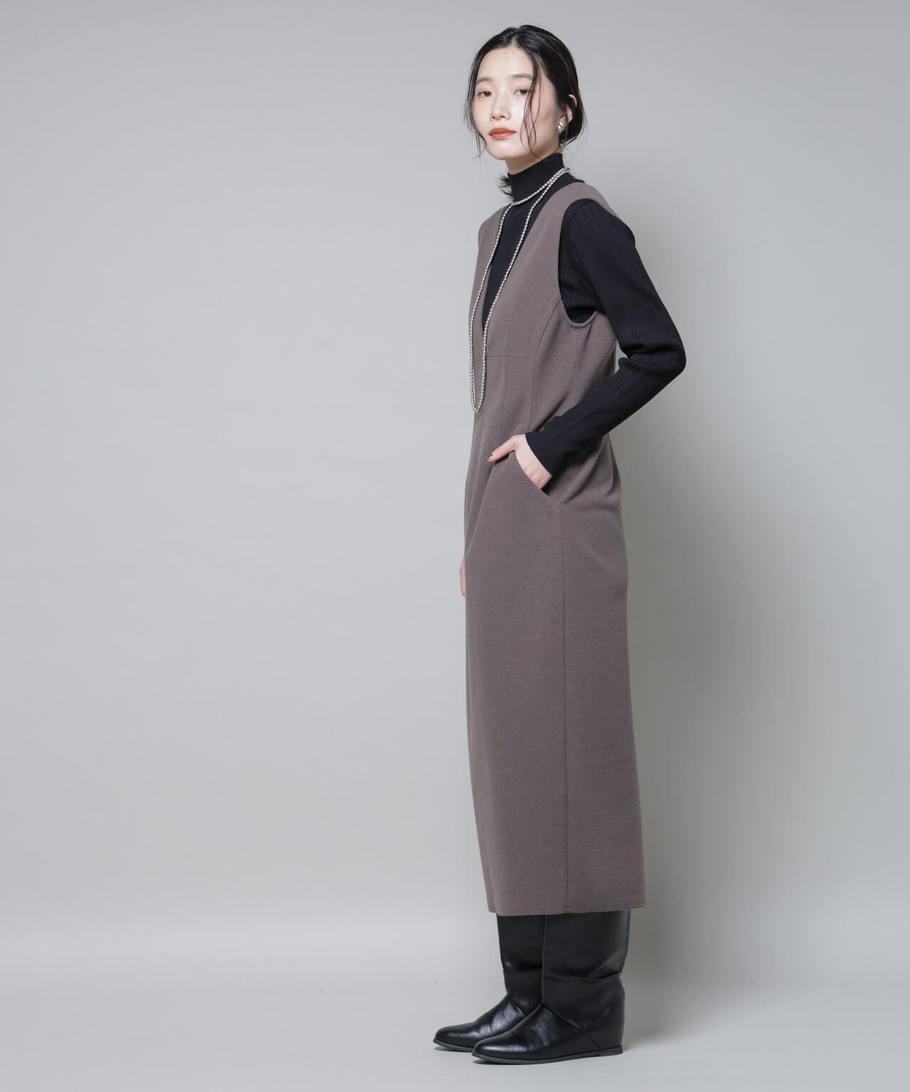 ホホバオイル加工ランダムリブタートルニット 6695222341