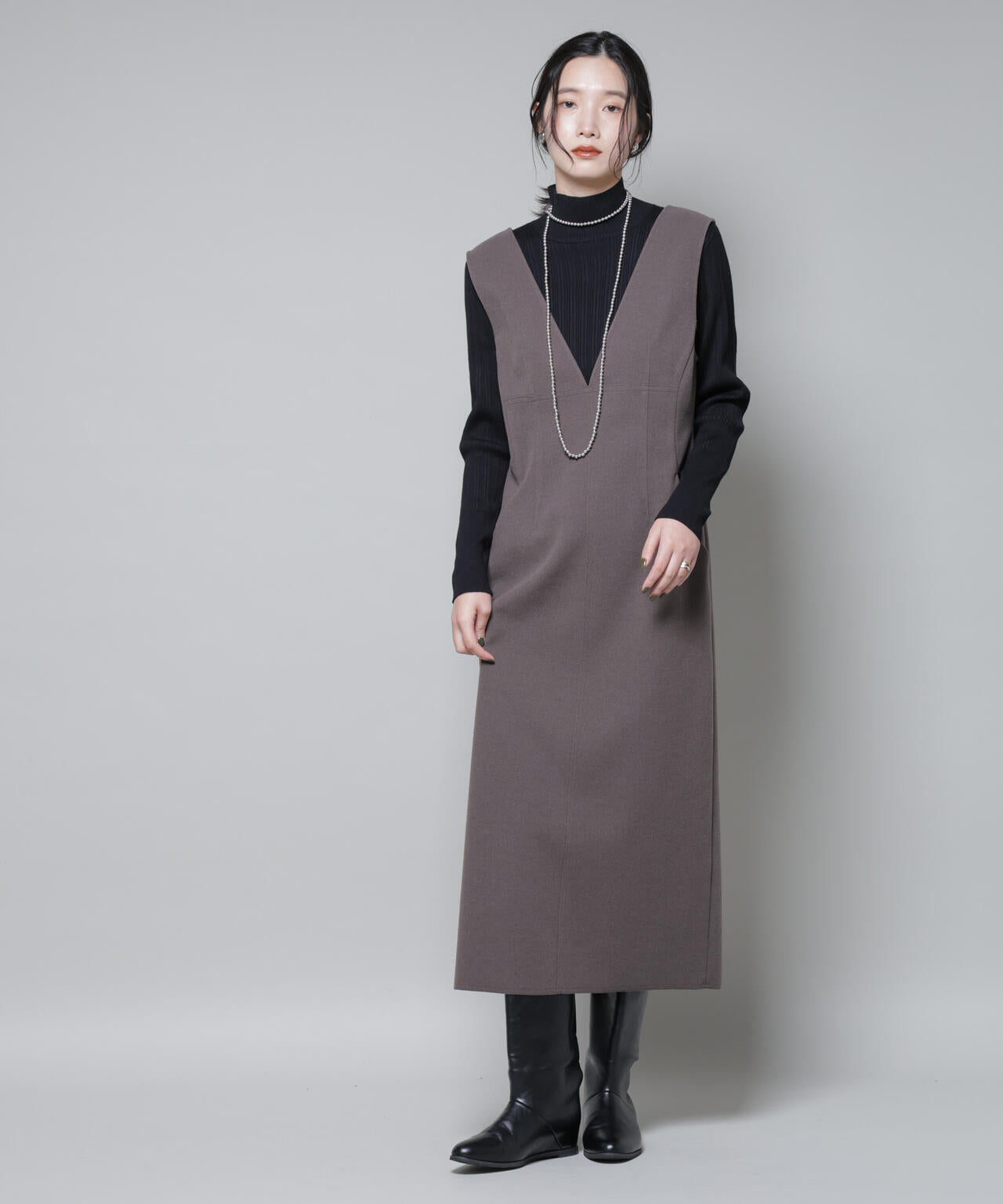 ホホバオイル加工ランダムリブタートルニット 6695222341