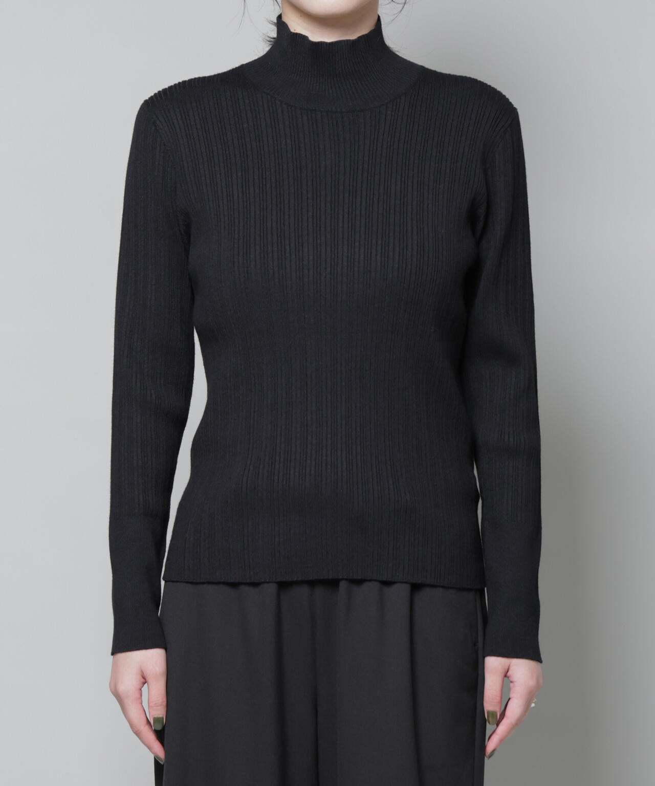 ホホバオイル加工ランダムリブタートルニット 6695222341