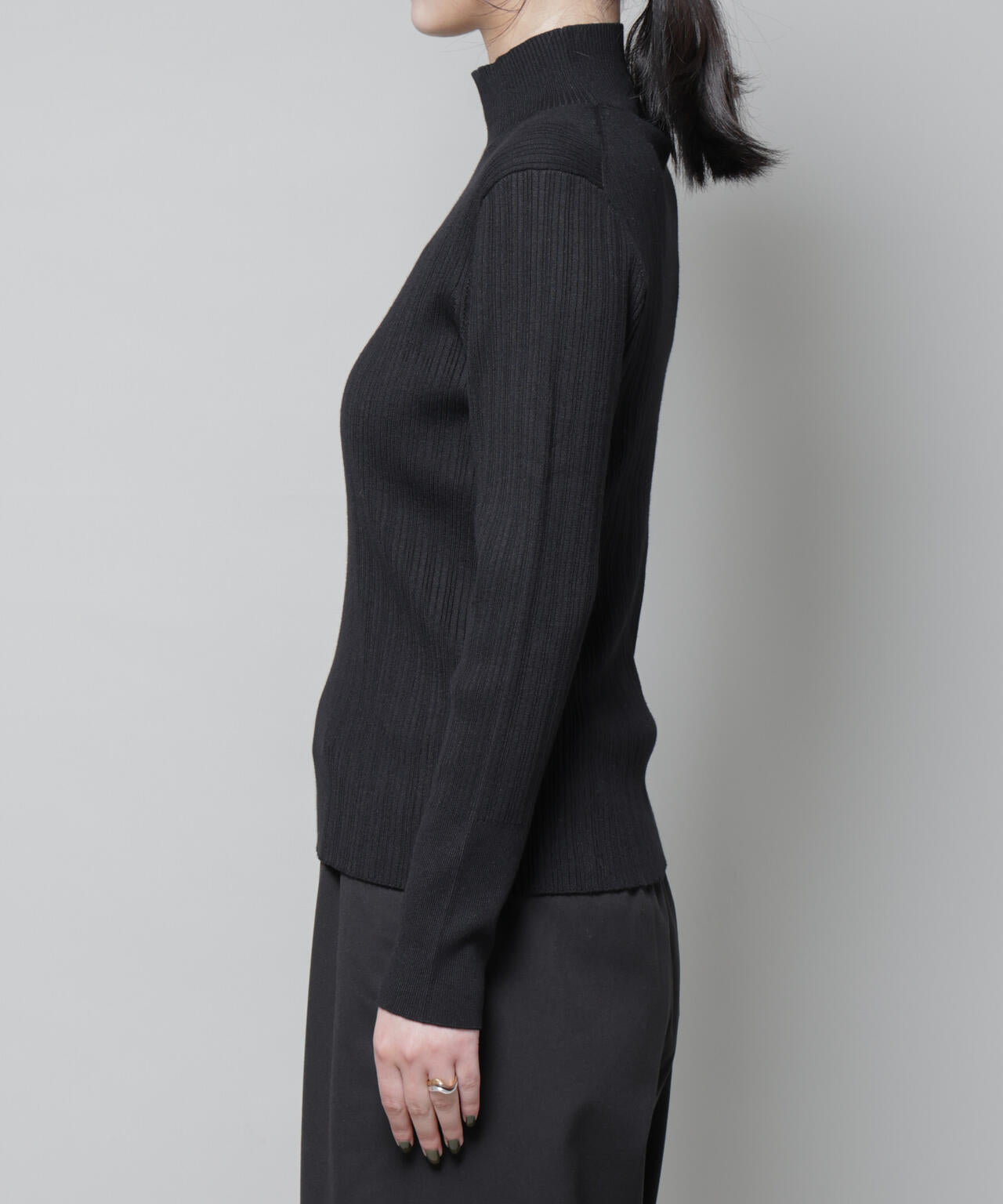 ホホバオイル加工ランダムリブタートルニット 6695222341