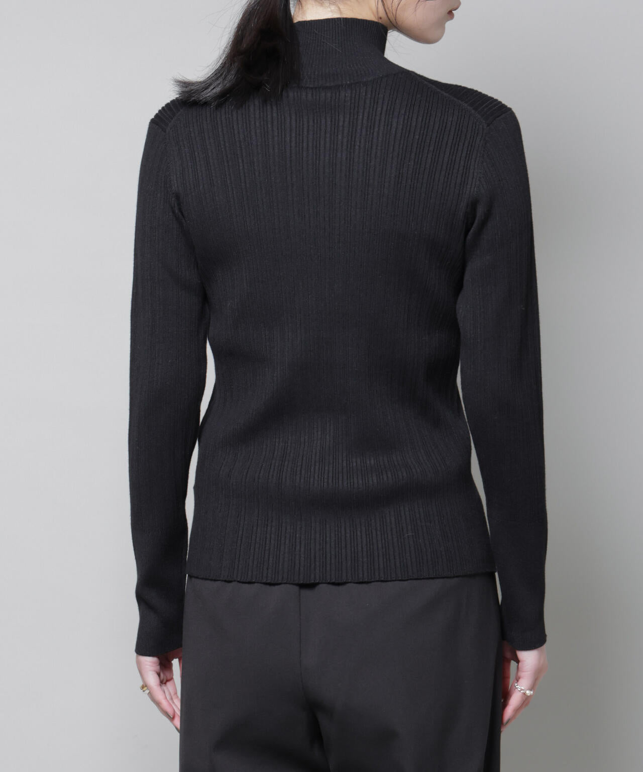 ホホバオイル加工ランダムリブタートルニット 6695222341