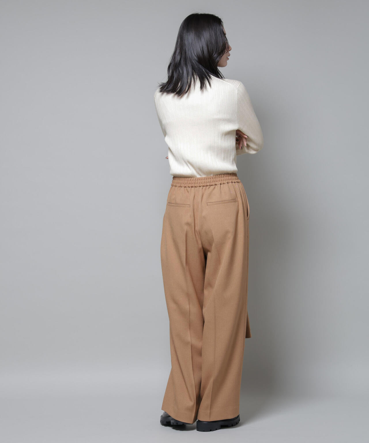 ホホバオイル加工ランダムリブタートルニット 6695222341