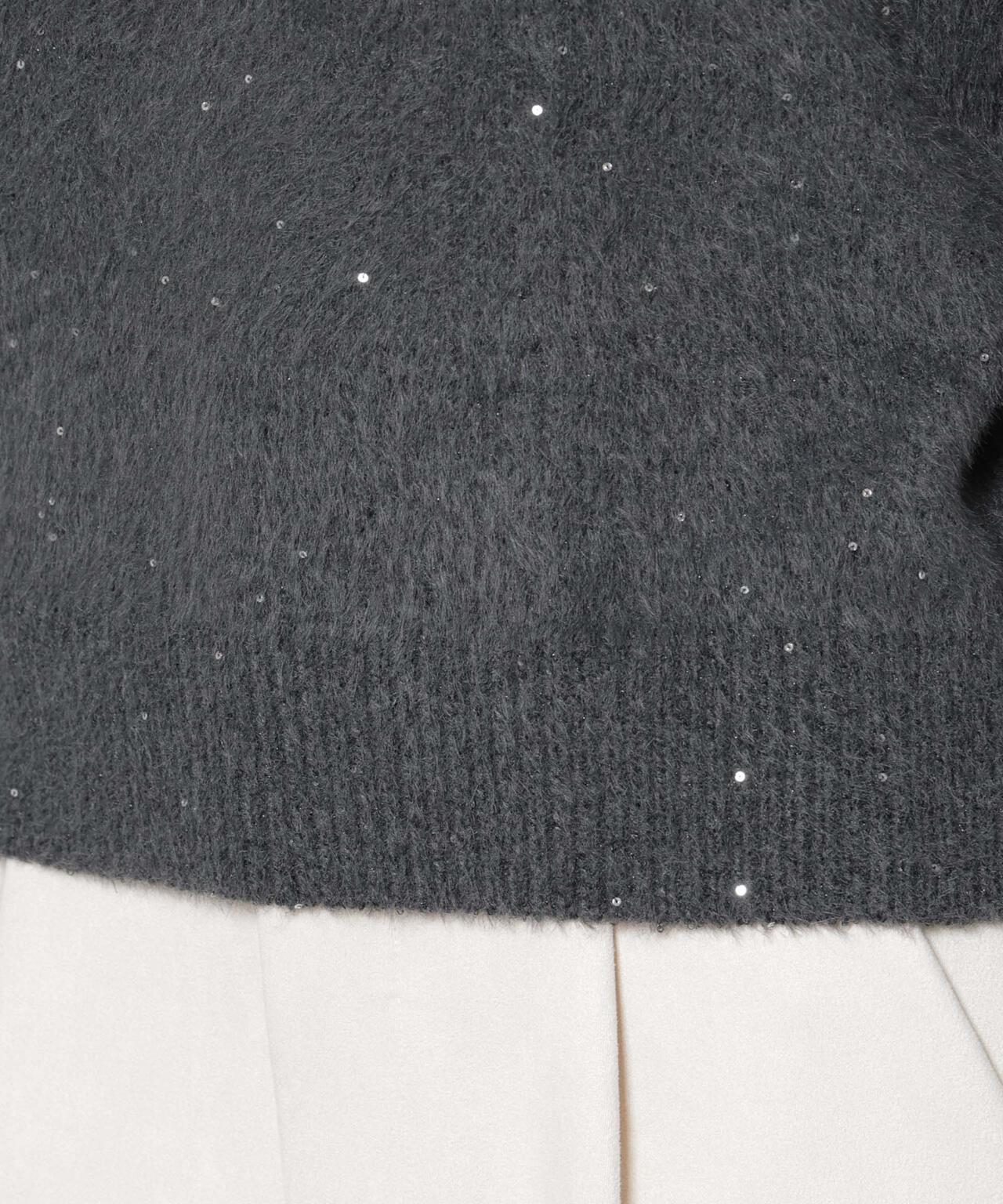 スパンコールフェザーニットプルオーバー 6695222343