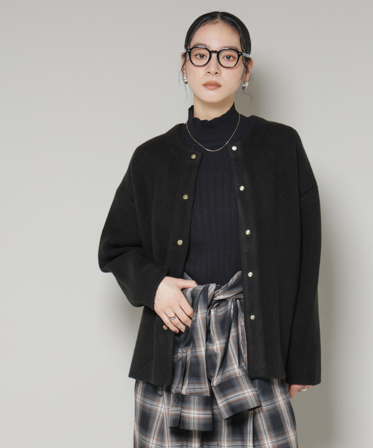 ダブルフェイスニットカーディガン 6695222345