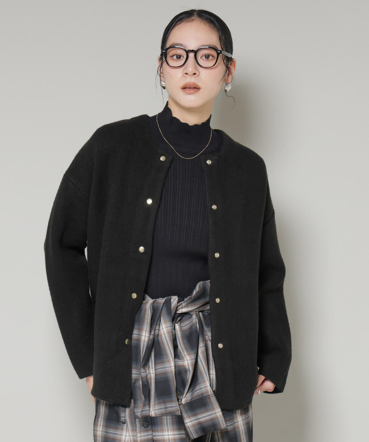 ダブルフェイスニットカーディガン