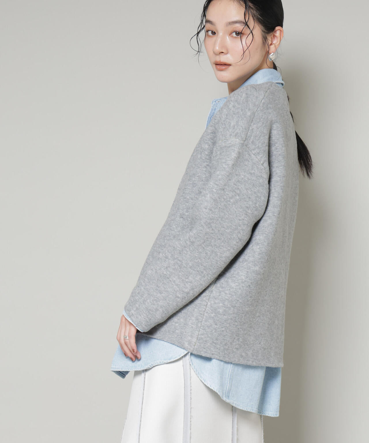 ダブルフェイスニットカーディガン 6695222345