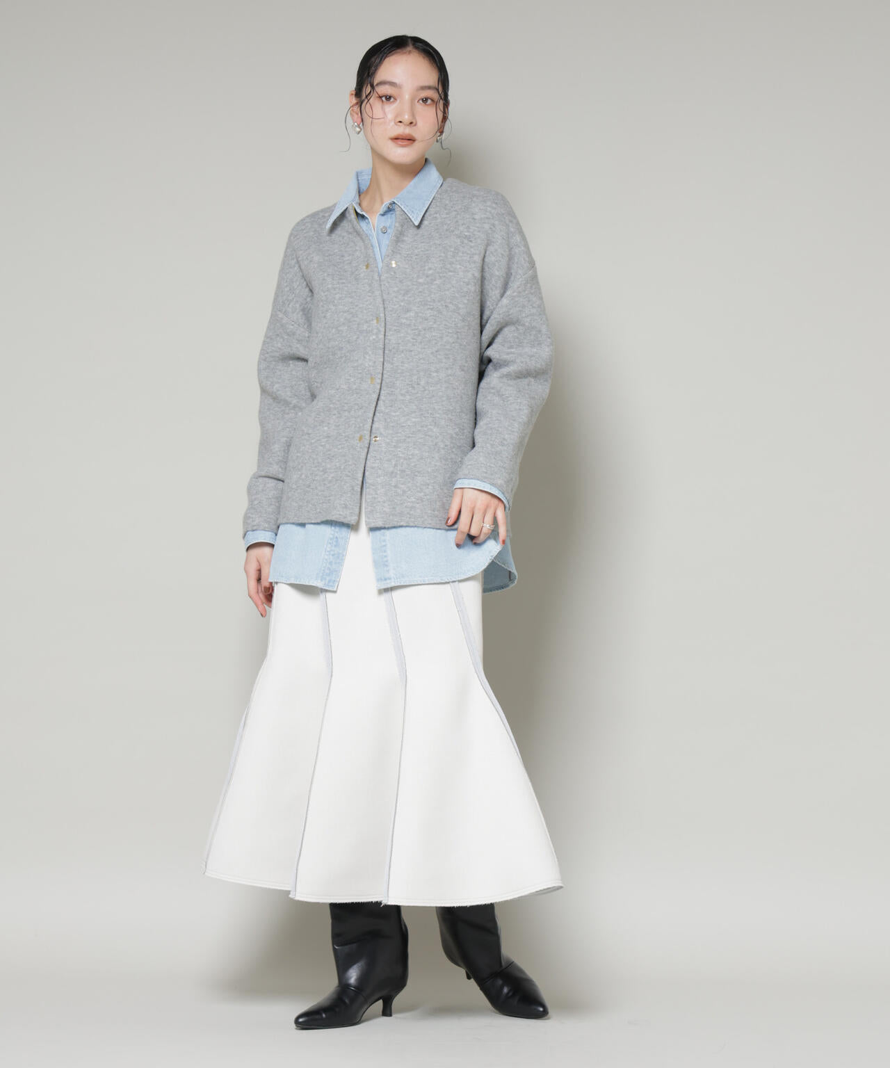 ダブルフェイスニットカーディガン 6695222345