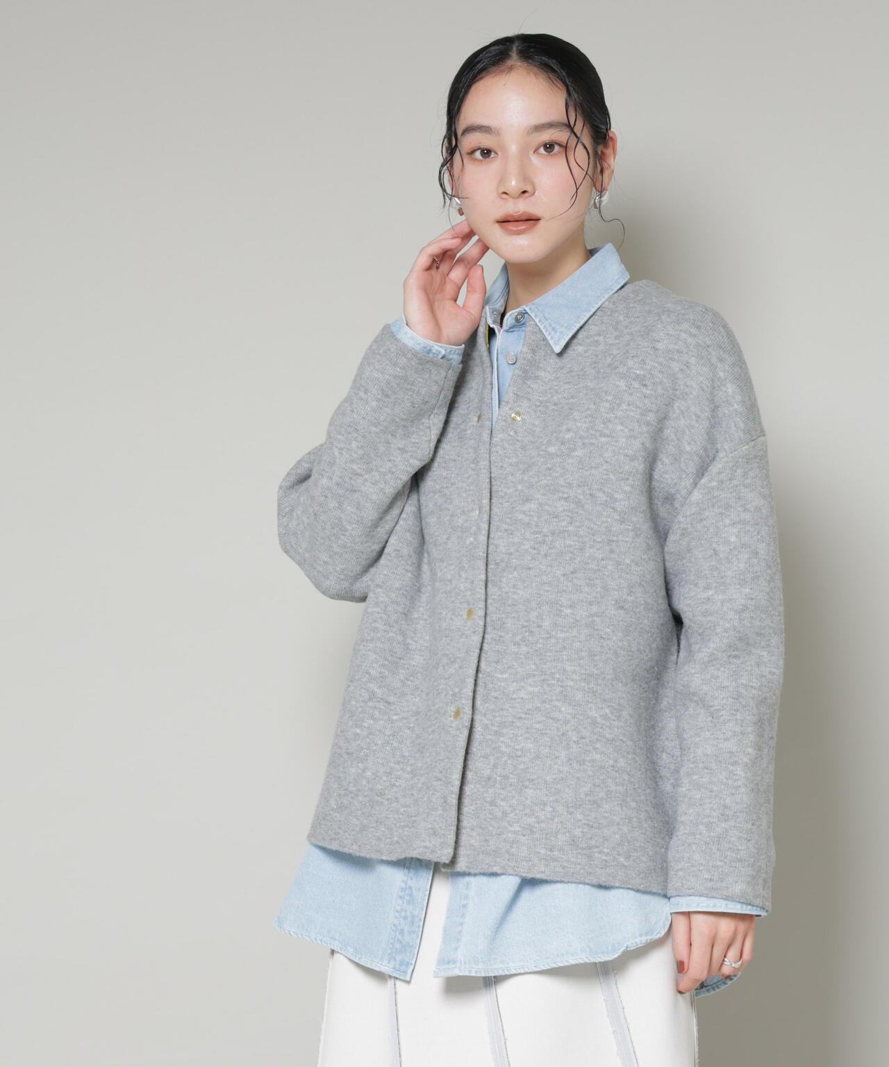 ダブルフェイスニットカーディガン 6695222345