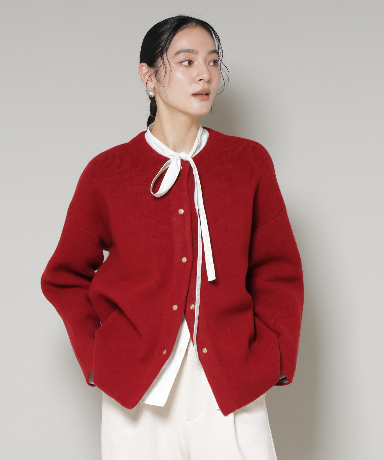 ダブルフェイスニットカーディガン 6695222345