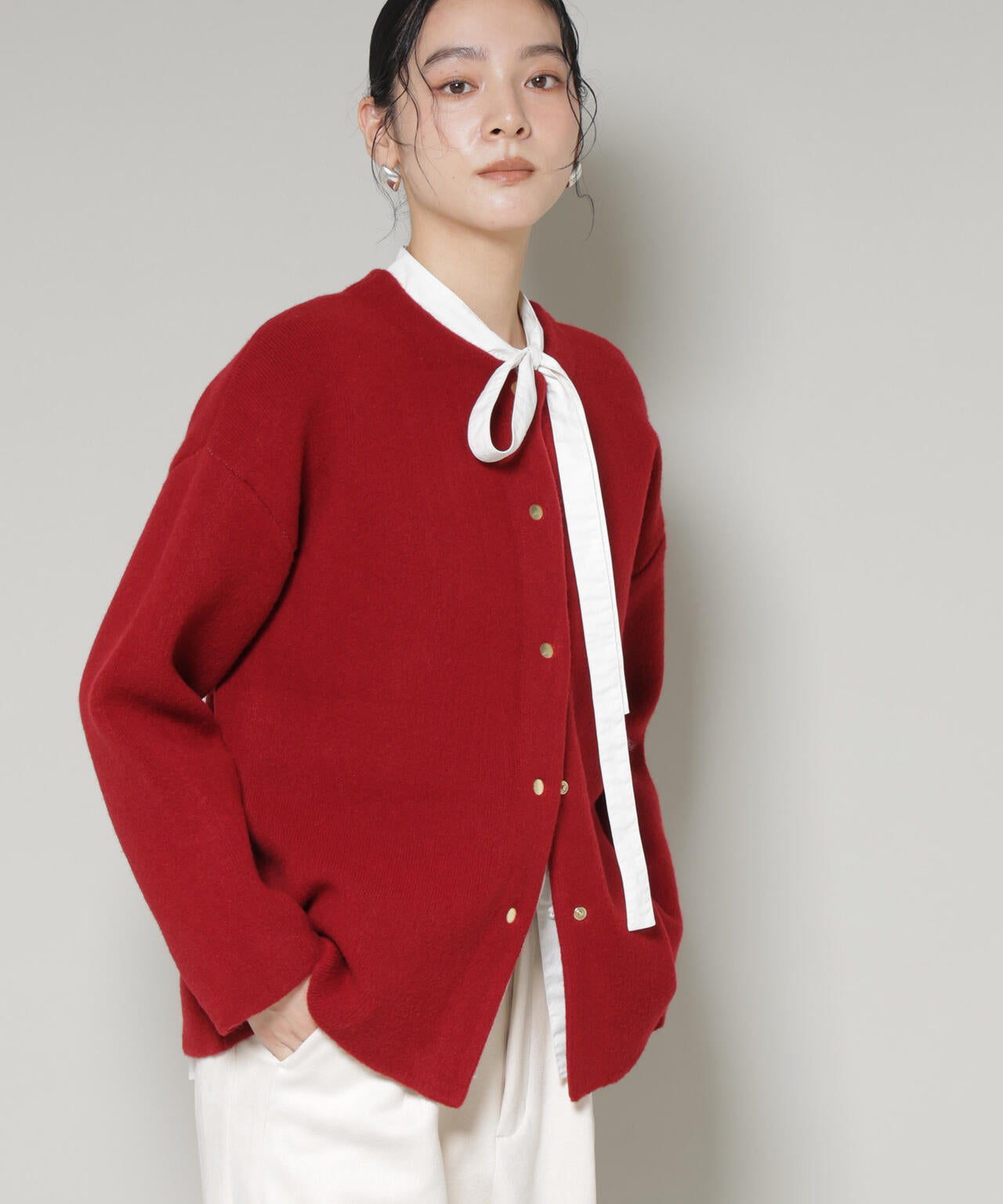 ダブルフェイスニットカーディガン 6695222345