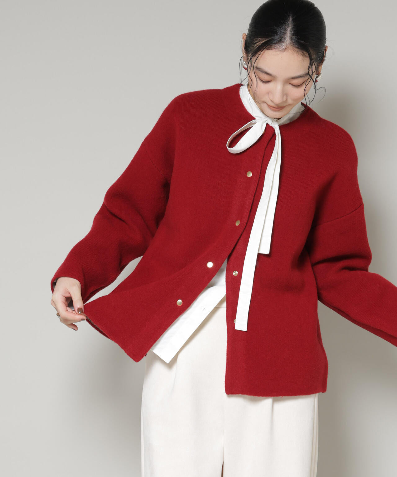 ダブルフェイスニットカーディガン 6695222345