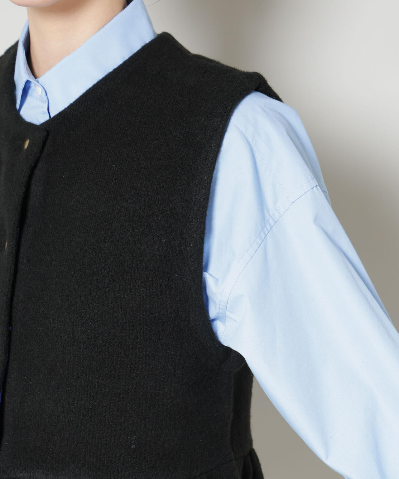 ダブルフェイスペプラムニットベスト 6695222346