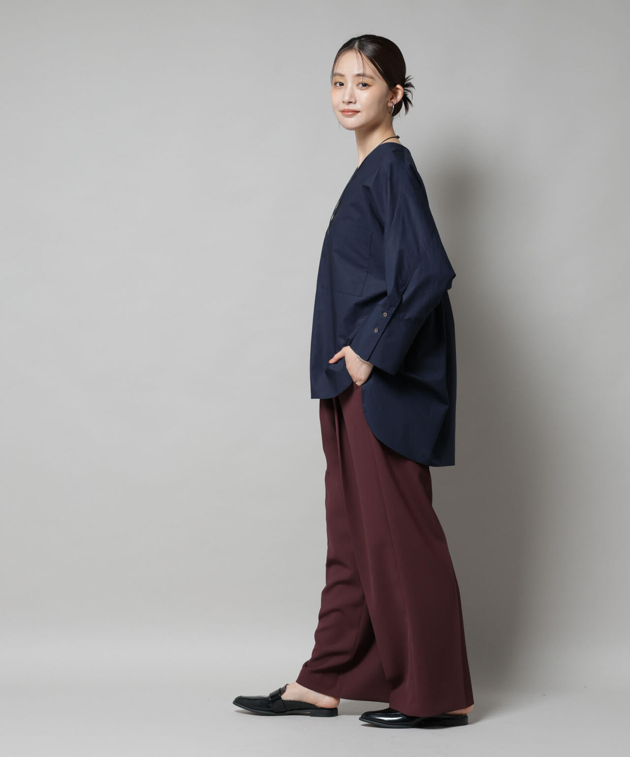 ツイルワイドスラックス 6695227310