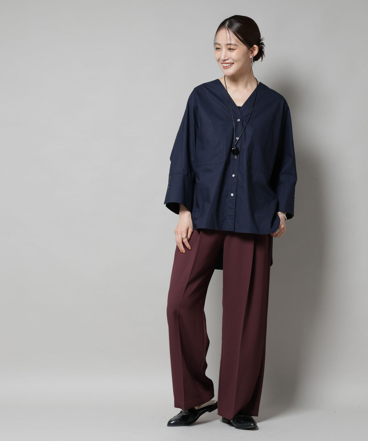 ツイルワイドスラックス 6695227310