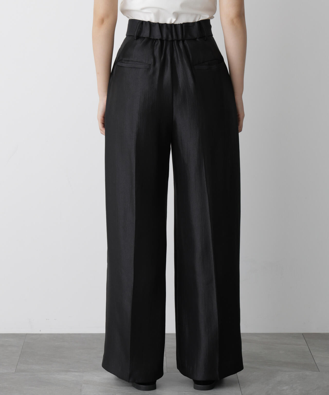 「STEVELOUR」サテンタックワイドパンツ(セットアップ可) 6695227314