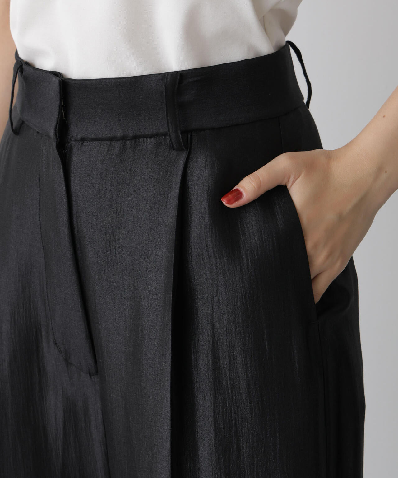 「STEVELOUR」サテンタックワイドパンツ(セットアップ可) 6695227314