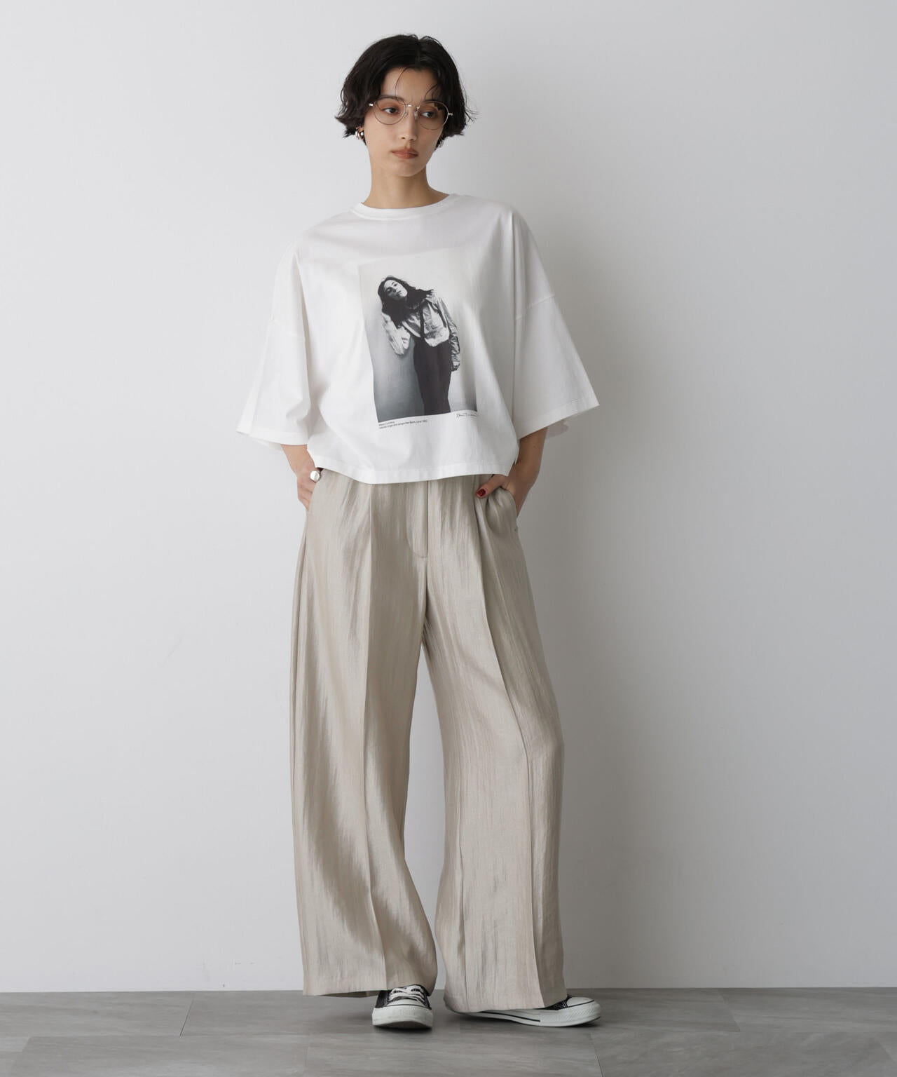 「STEVELOUR」サテンタックワイドパンツ(セットアップ可) 6695227314