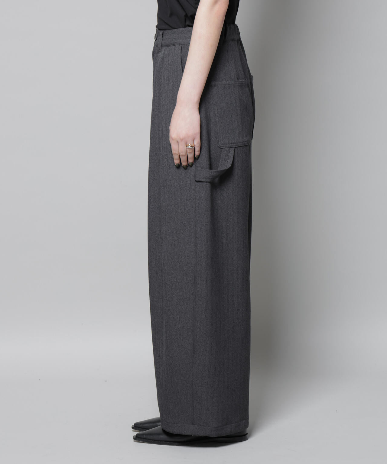 ヘリンボンツイードペインタードロストパンツ 6695227321