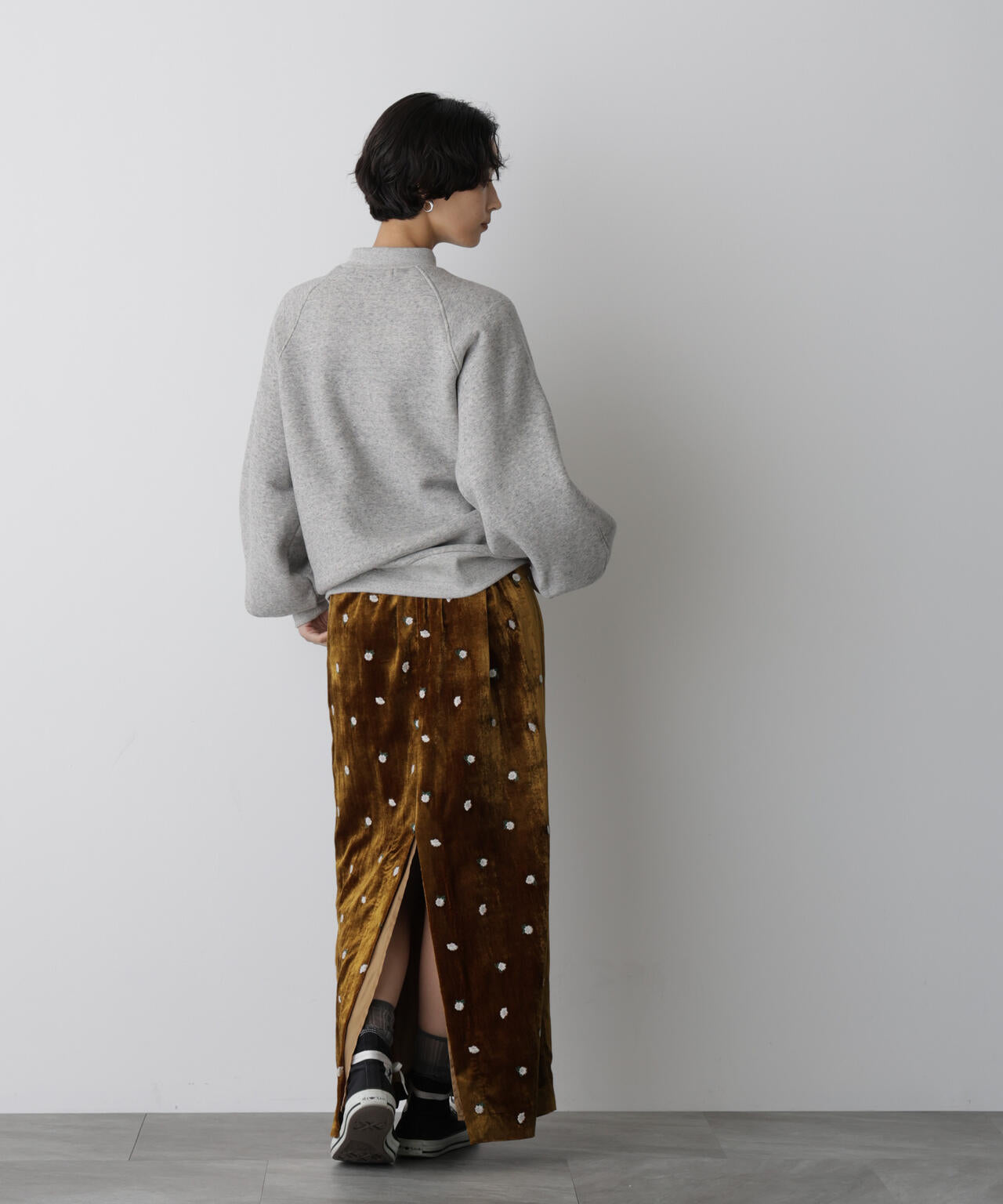 「STEVELOUR」ベロアブルームロングスカート(セットアップ可) 6695230310