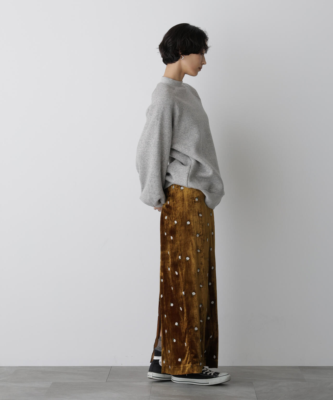 「STEVELOUR」ベロアブルームロングスカート(セットアップ可) 6695230310