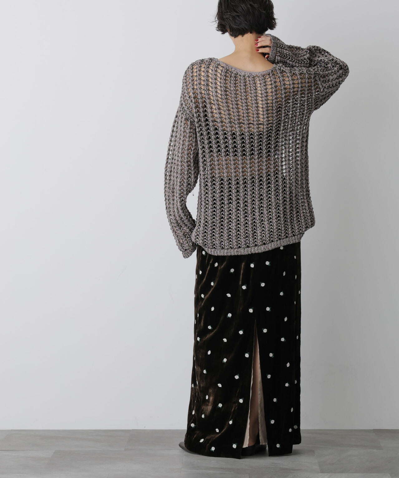 「STEVELOUR」ベロアブルームロングスカート(セットアップ可) 6695230310