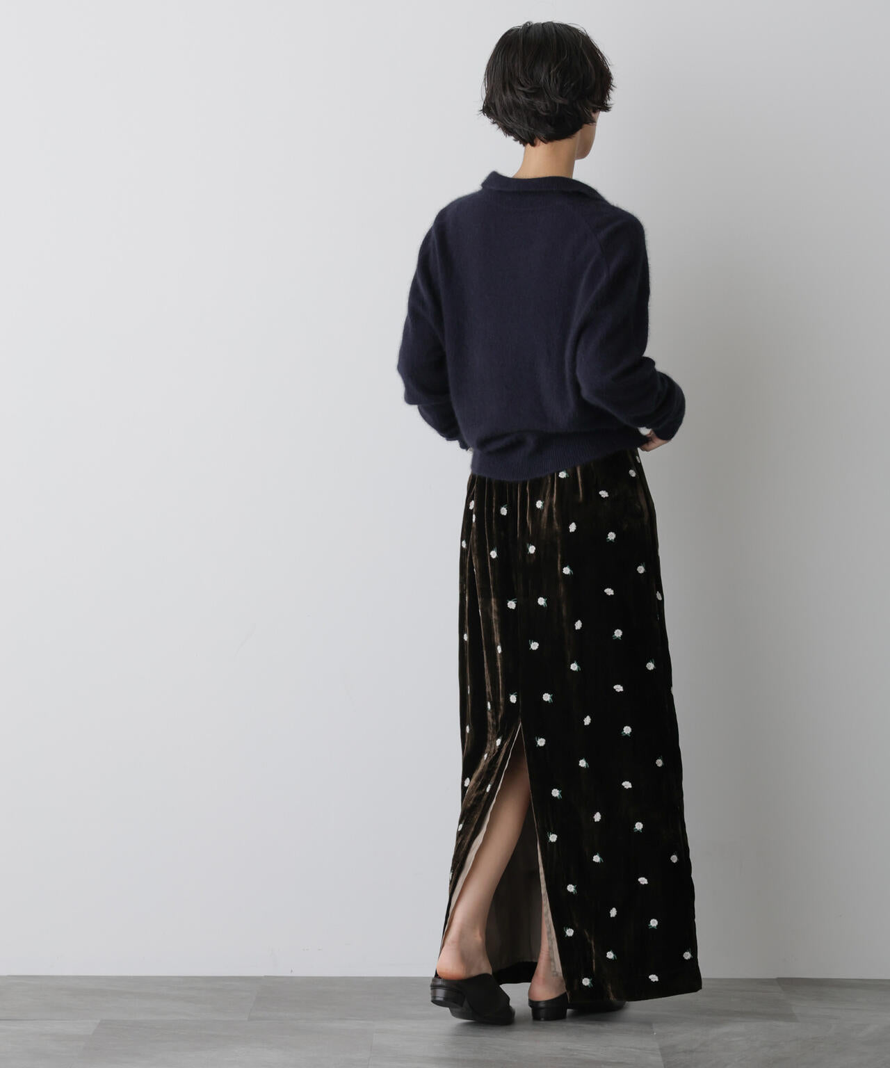 「STEVELOUR」ベロアブルームロングスカート(セットアップ可) 6695230310