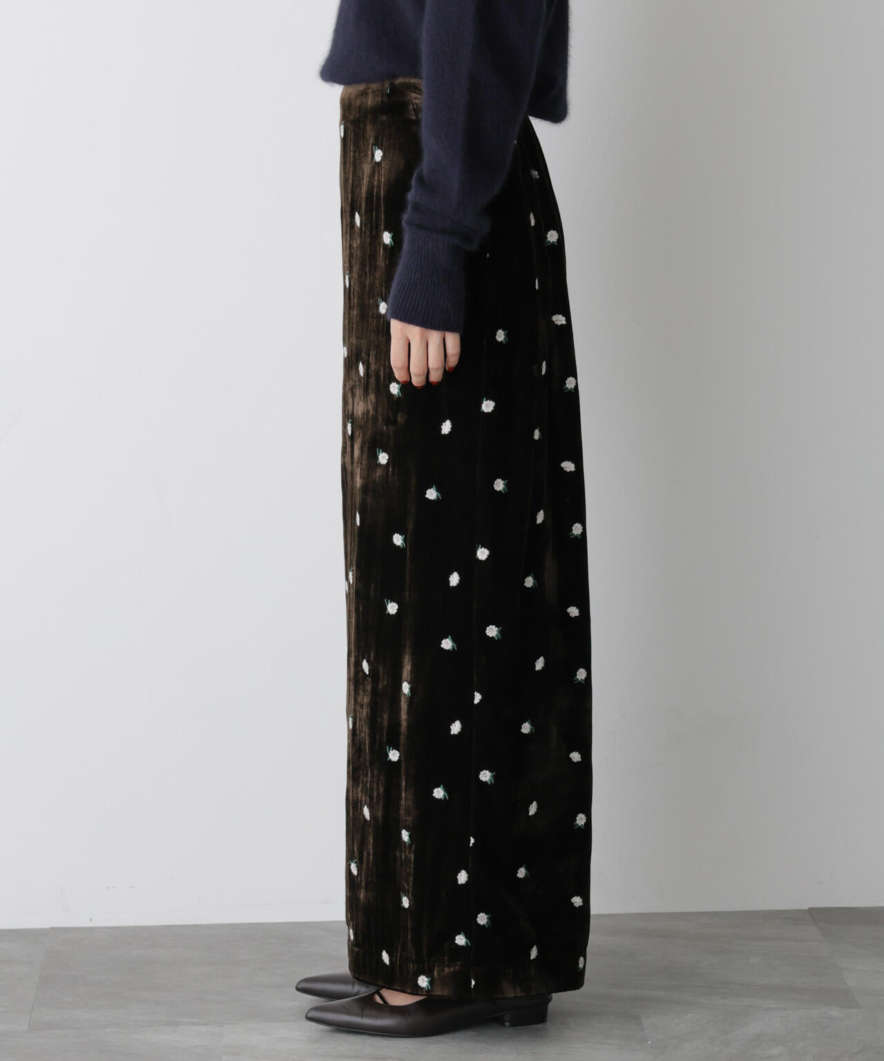 「STEVELOUR」ベロアブルームロングスカート(セットアップ可) 6695230310