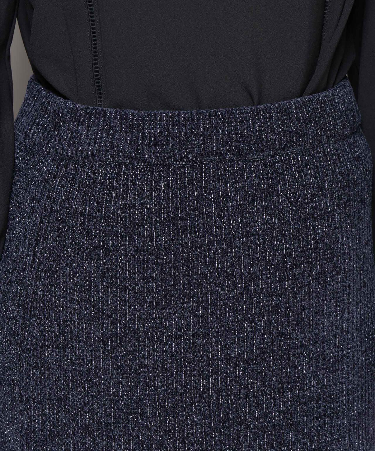 ラメモールワイドリブマーメイドニットスカート(セットアップ可) 6695230315