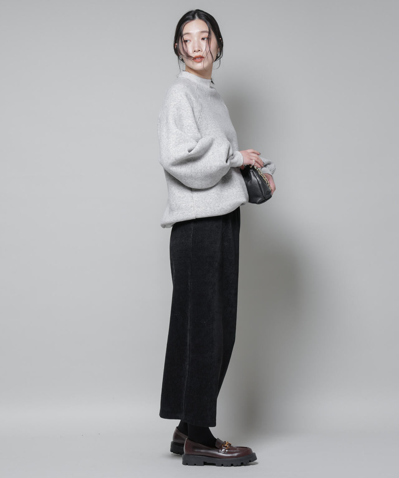 起毛リブカットタイトロングスカート 6695230316