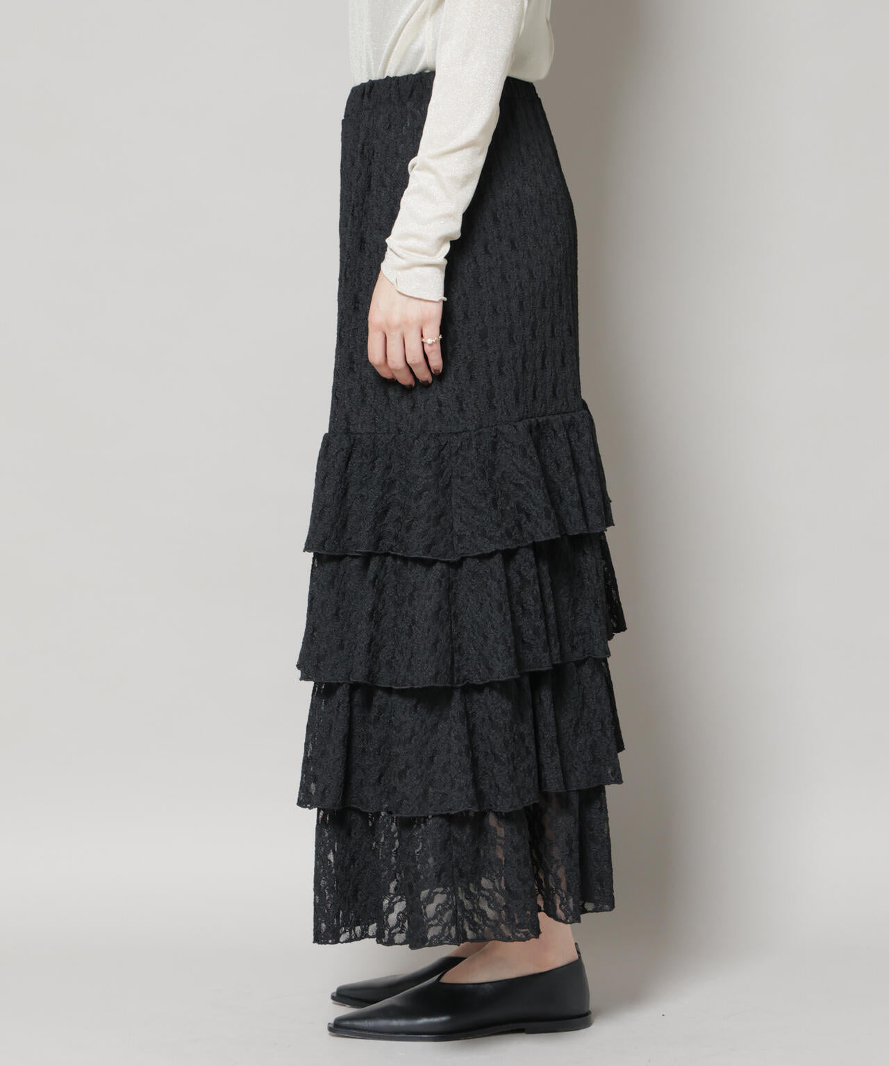 ティアードフリルレーススカート 6695230318