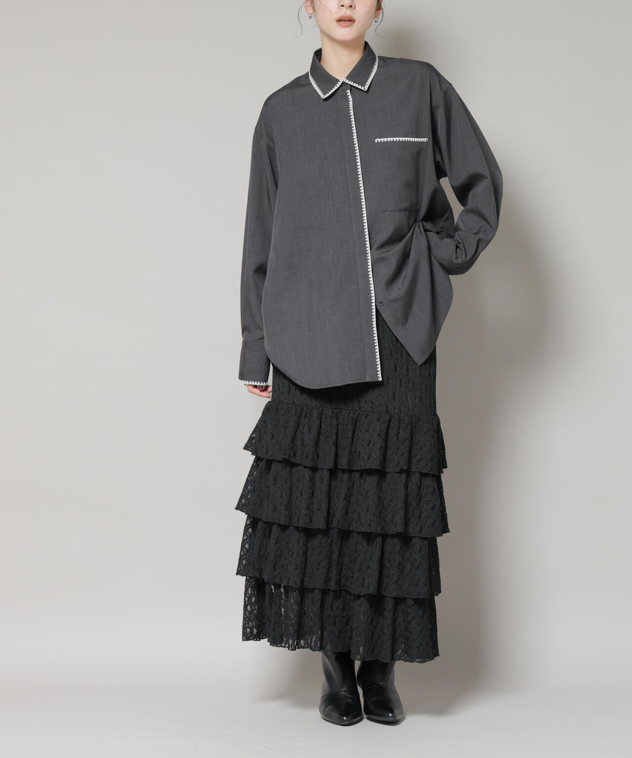 ティアードフリルレーススカート