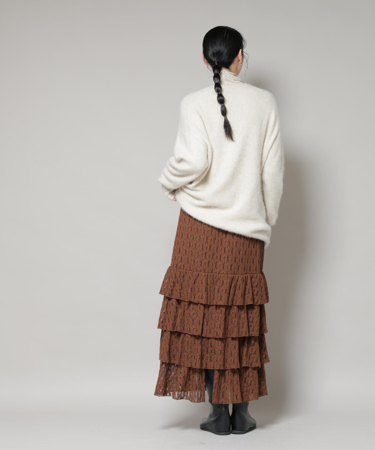 ティアードフリルレーススカート 6695230318