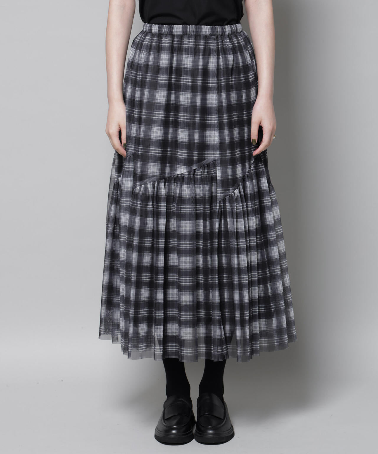オンブレーチェックチュールスカート 6695230320