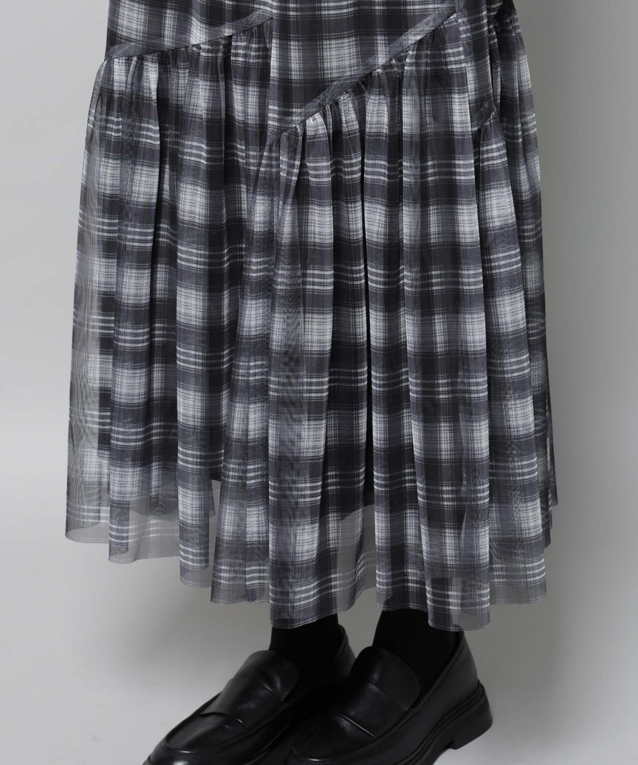 オンブレーチェックチュールスカート 6695230320