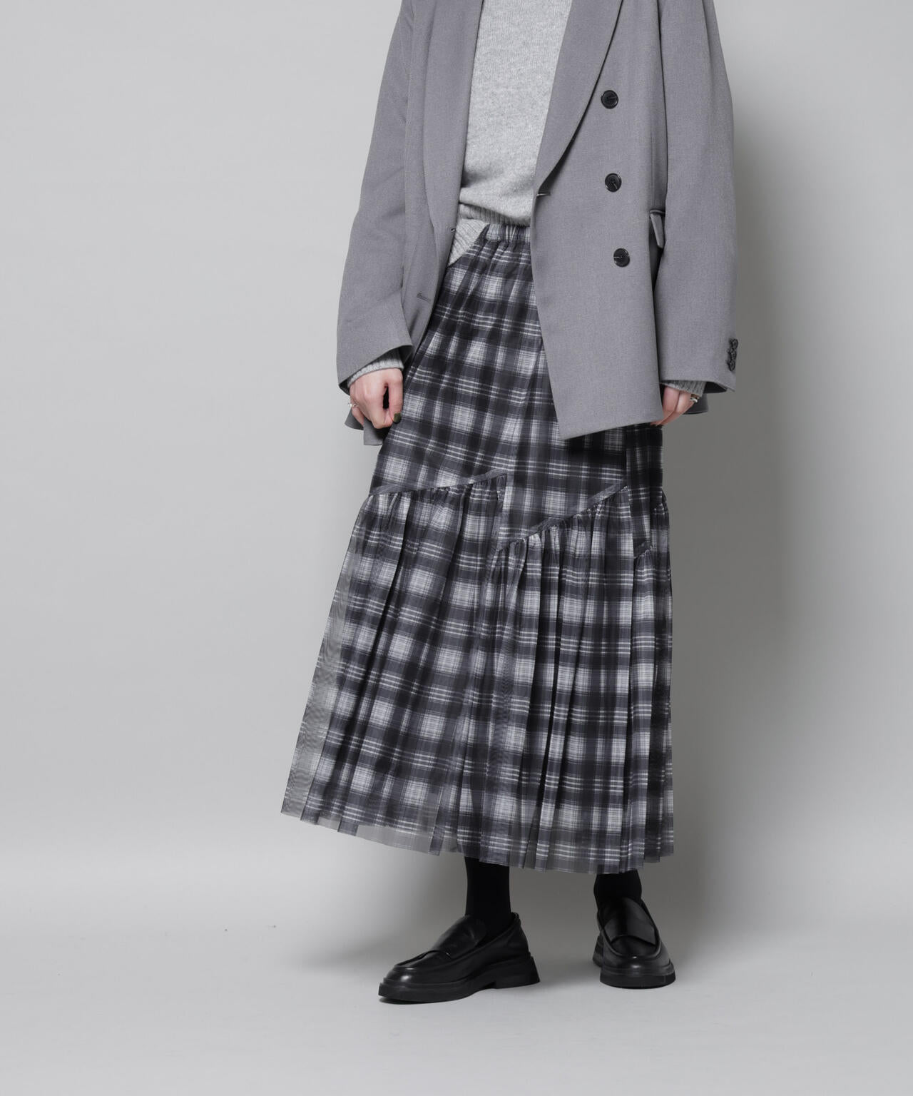 オンブレーチェックチュールスカート