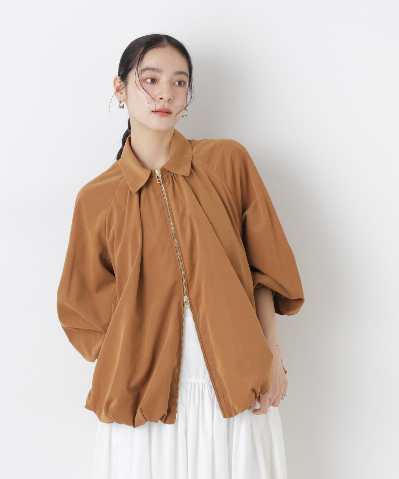 ライトスエードギャザーバルーンブルゾン