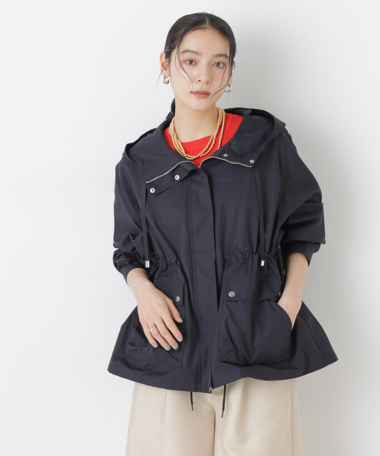 撥水フードブルゾン