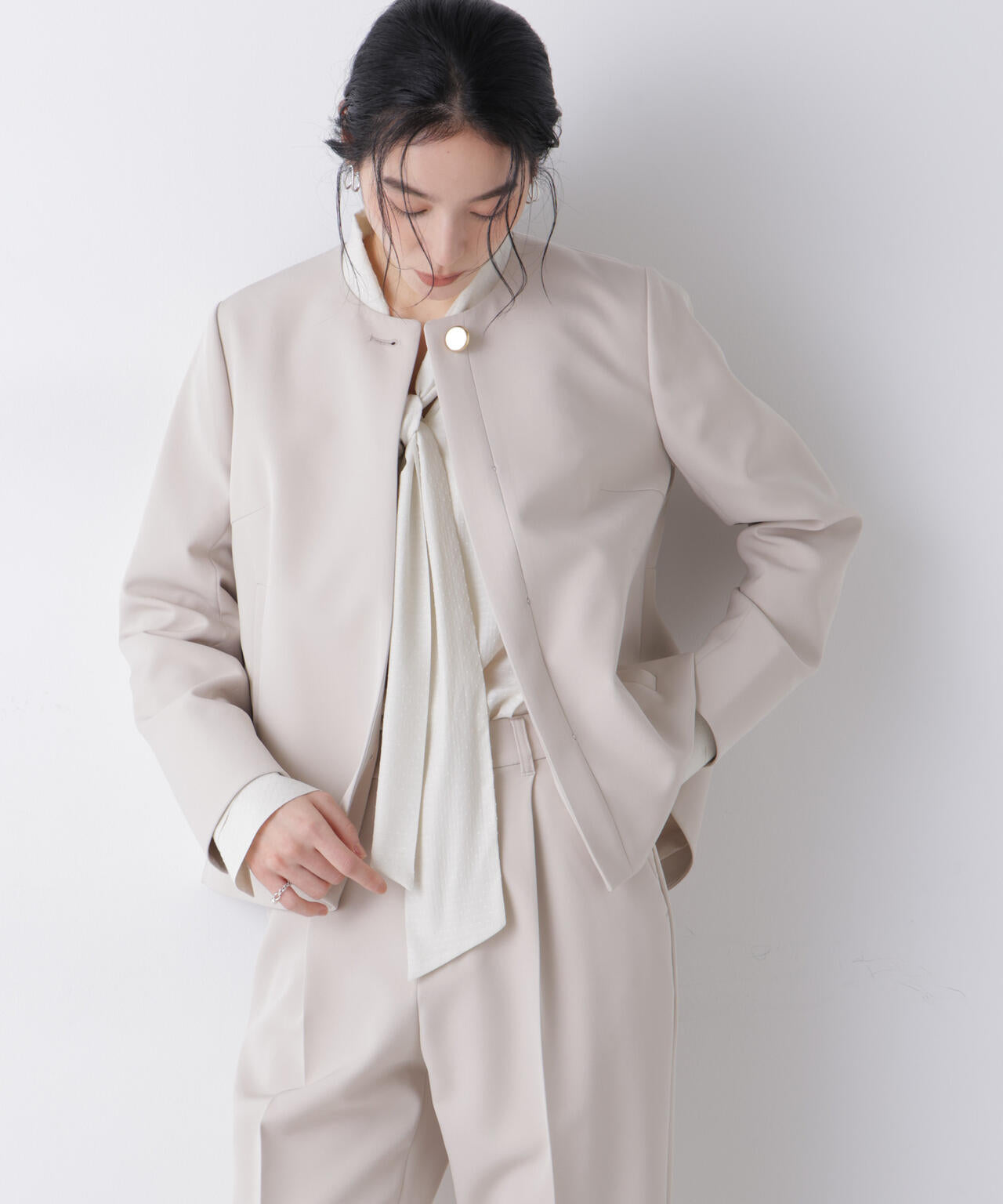 デイリーファンクション ノーカラージャケット(セットアップ可) 6696116300