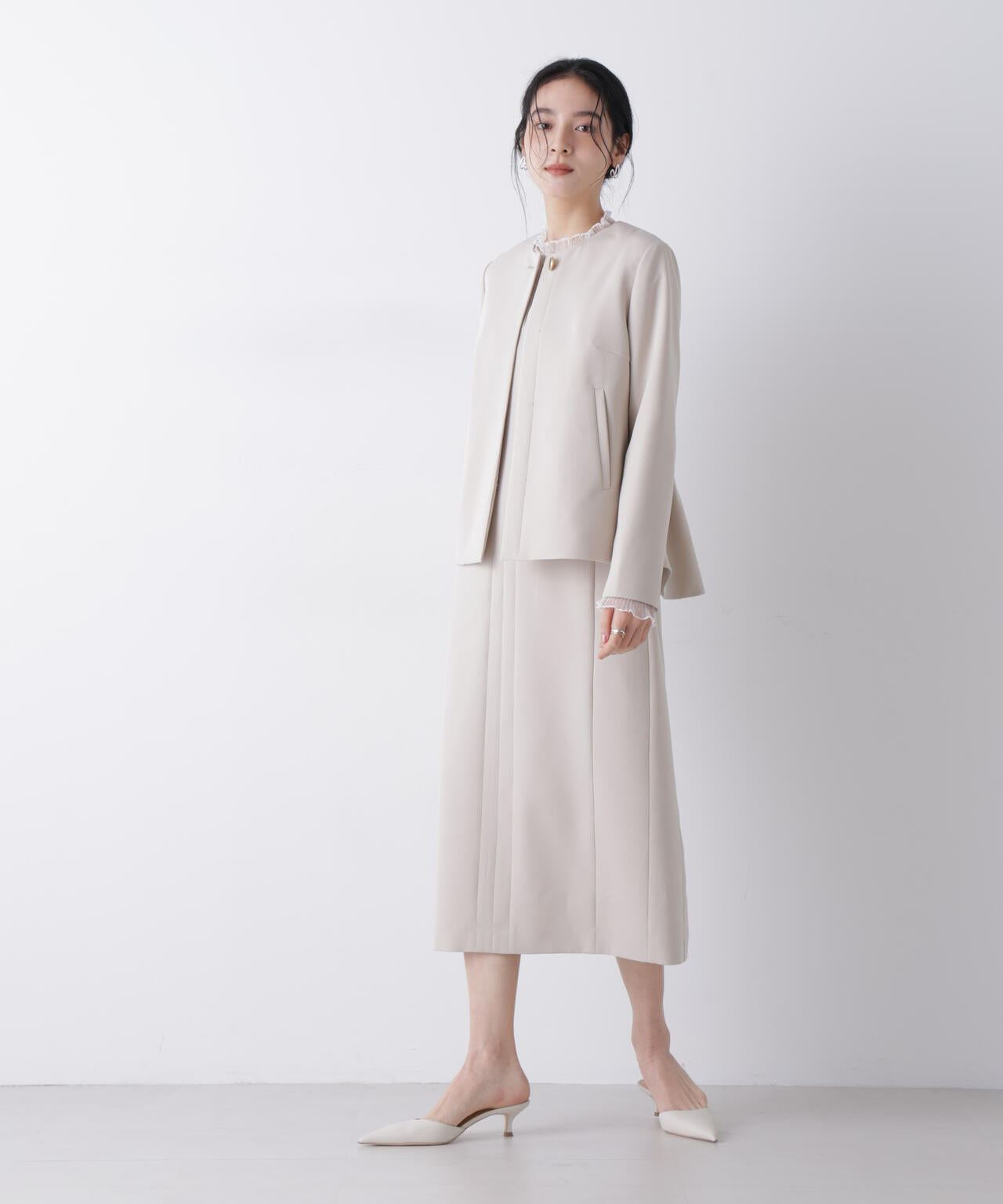 デイリーファンクション ノーカラージャケット(セットアップ可) 6696116300