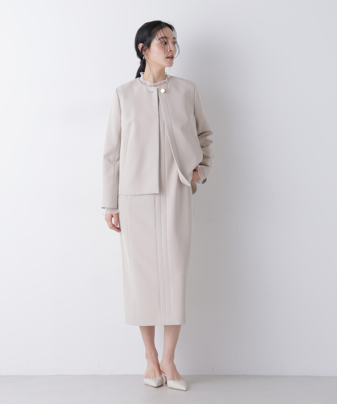 デイリーファンクション ノーカラージャケット(セットアップ可) 6696116300