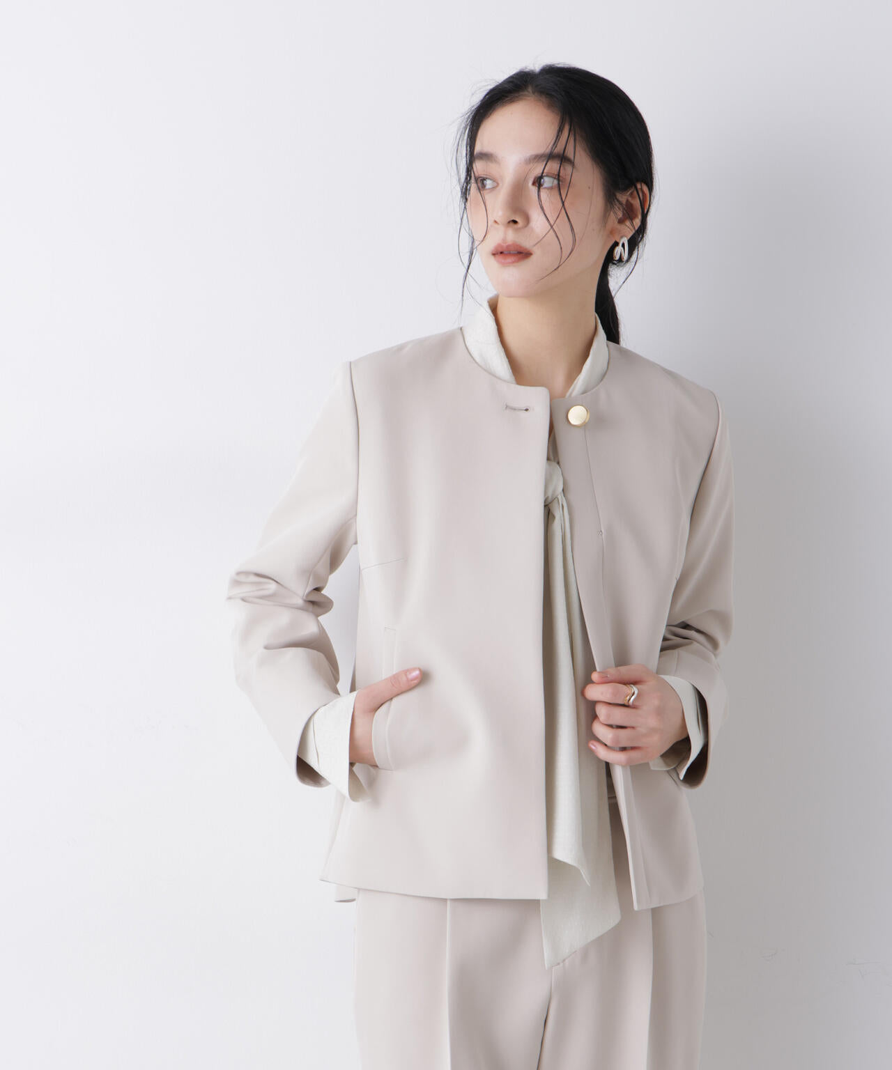 デイリーファンクション ノーカラージャケット(セットアップ可) 6696116300