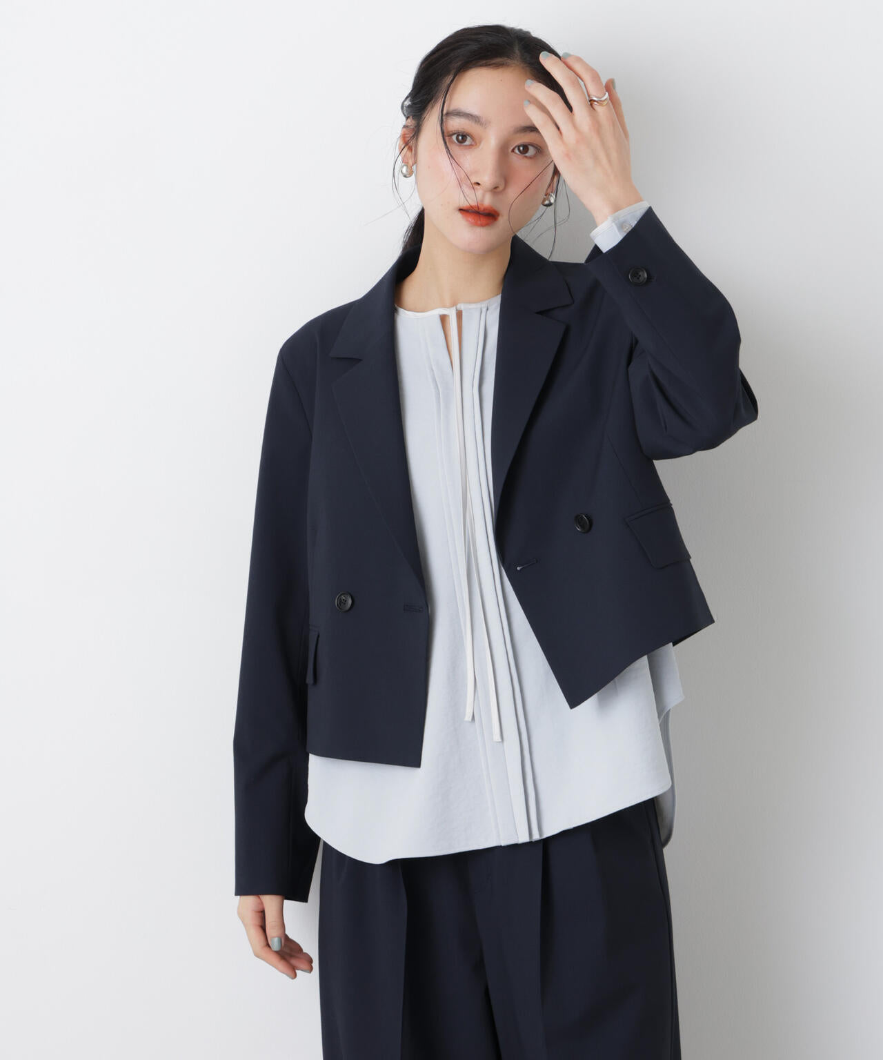 トロストレッチショートダブルジャケット(セットアップ可) 6696116303